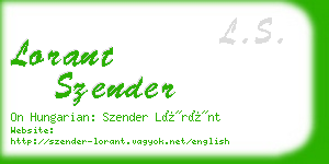 lorant szender business card